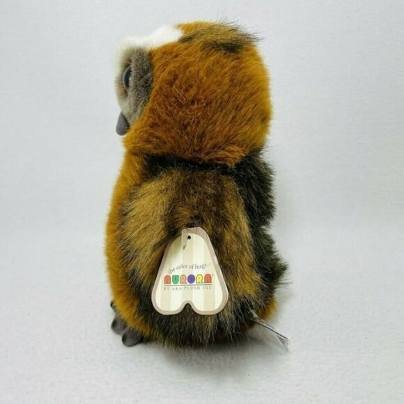 Aurora Night Owl Hooter Plush Toy Doll Standing Realistic Brown Halloween Cuddle - Picture 3 of 12